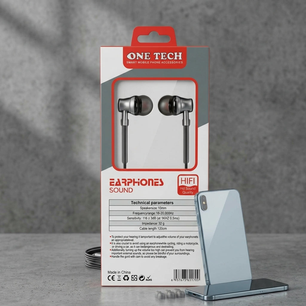 One Tech OT-50 Type-C wired in-ear earphone.