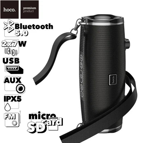 HOCO HC5 Sports Wireless Speaker – 30W Dual Drivers, Bluetooth 5.0, Water, Dust & Shock Resistant, Long Battery Life & Portable Outdoor Speaker