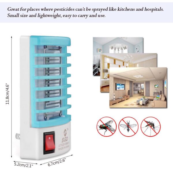 Electric Mosquito Killer Lamp – Non-Toxic Insect Killer & Night Light with 220V Plug, Low Power Consumption & 5 Sq. Meter Coverage for Safe Home Use