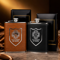 Smart Water Bottle – Premium Leather Wrapped Hip Flask(Any- Colour)