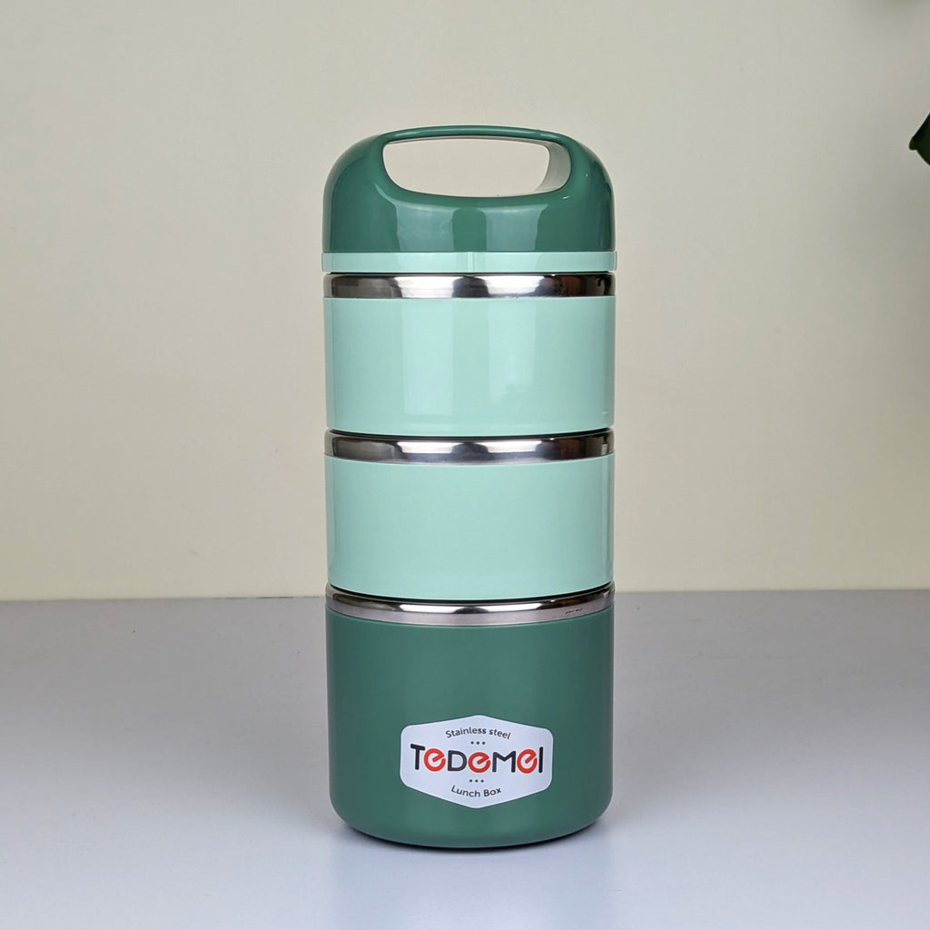 3.5 Layer 1.43L Stainless Steel Lunch Box – Leak-Proof, BPA-Free Airtight Tiffin Box with Handle for Office, School & Travel