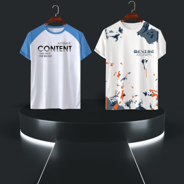 2 piece Combo Half Sleeve Mesh T-shirt For Men