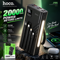 Hoco J155 Shine 20000mAh 22.5W & PD 20W Fast Charging Power Bank – 4 Built-in Cables (Type-C, Lightning, Micro, USB-A), 6 Outputs, Built-in LED Emergency Light & Digital Display