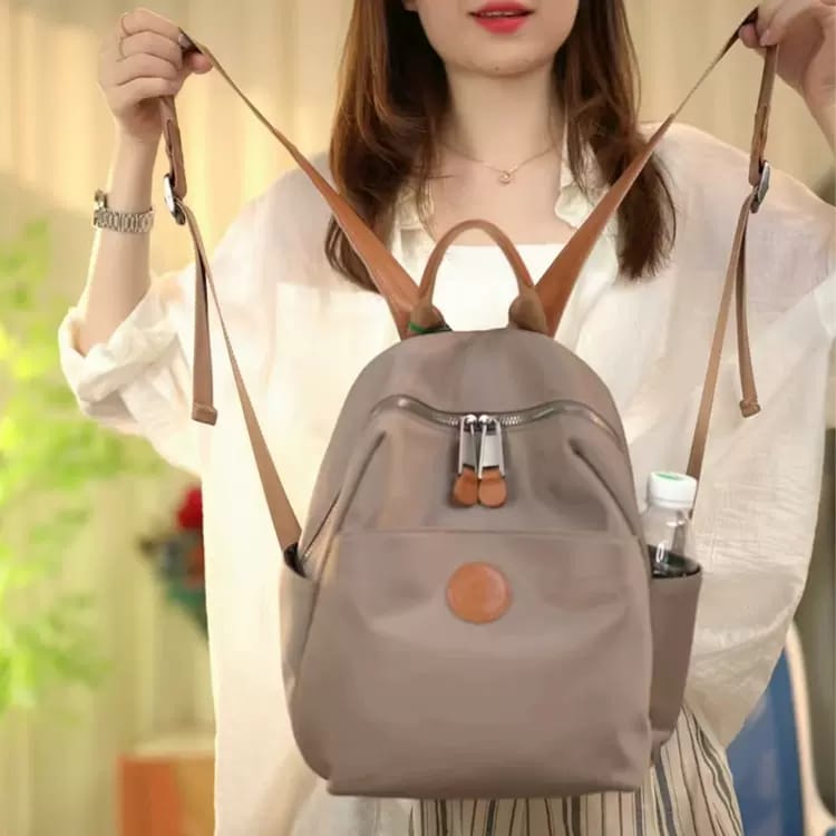 2025 New Hot Women's Backpacks Designer High Quality Soft Nylon Simple Fashion Bag(khaki)
