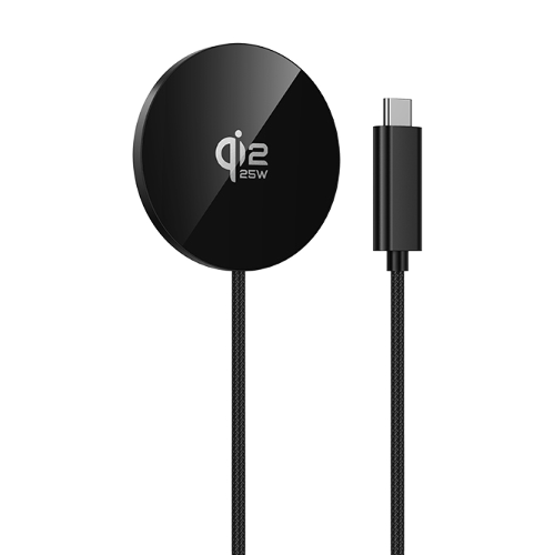 Hoco CW63 Pro Qi2.2 Ultra-Thin Magnetic Wireless Charger – 25W Fast Wireless Charging Pad with Built-in 1.2m USB-C Cable, Aluminum Alloy Build & Strong Magnet