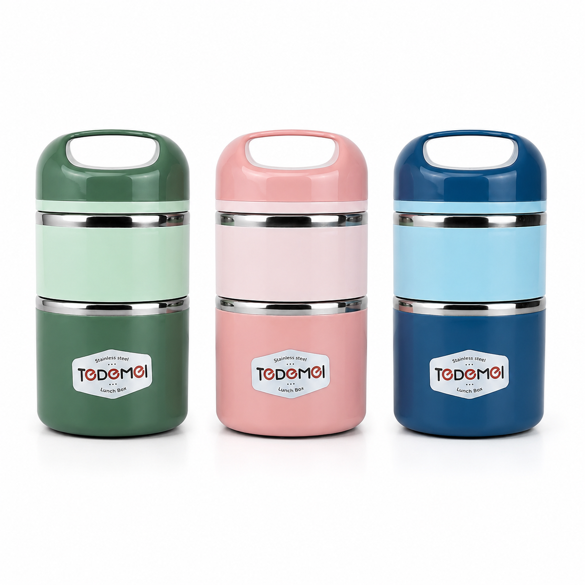 2.5 Layer 1.13L Stainless Steel Lunch Box – Leak-Proof, BPA-Free Airtight Tiffin Box with Handle for Office, School & Travel