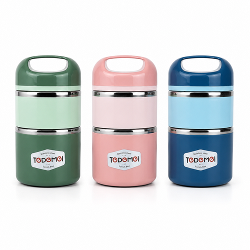 2.5 Layer 1.13L Stainless Steel Lunch Box – Leak-Proof, BPA-Free Airtight Tiffin Box with Handle for Office, School & Travel