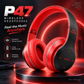 P47 Wireless Bluetooth Stereo Headphone – 40mm Driver Units, Dual Wired & Wireless Modes, Built-in FM Radio, TF Card Slot, 6H Playtime & Universal Compatibility for Gaming & Sports