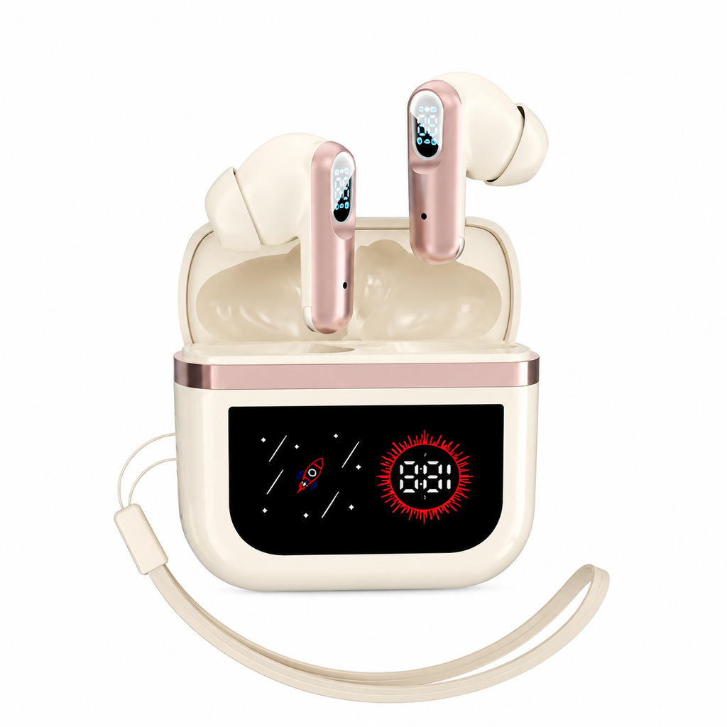 J61 True Wireless Earbuds – Low Latency Gaming TWS with Digital LED Battery Display, Smart Touch Control, Binaural HD Calling & Lanyard Case