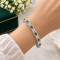 Royal Emerald Green American Diamond-Cut Jewelry Kada/Bangle Set (2 Pieces)