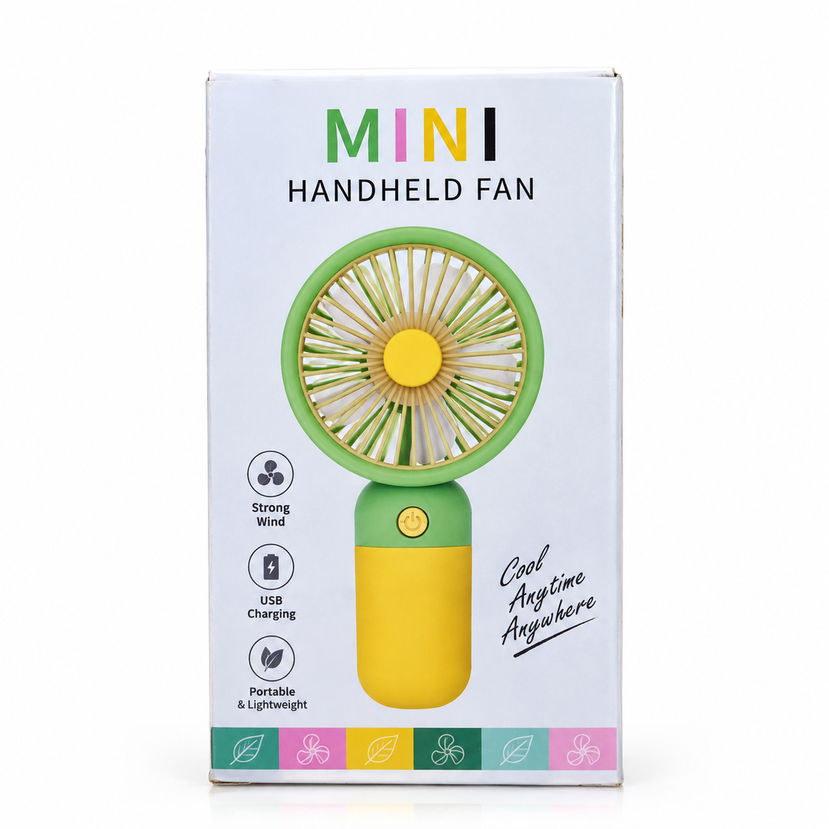 Handheld Portable Desktop Mini Fan – USB Rechargeable Pocket Sports Fan with 3 Speed Levels, Ultra-Quiet Motor, Lanyard & Versatile Indoor-Outdoor Use
