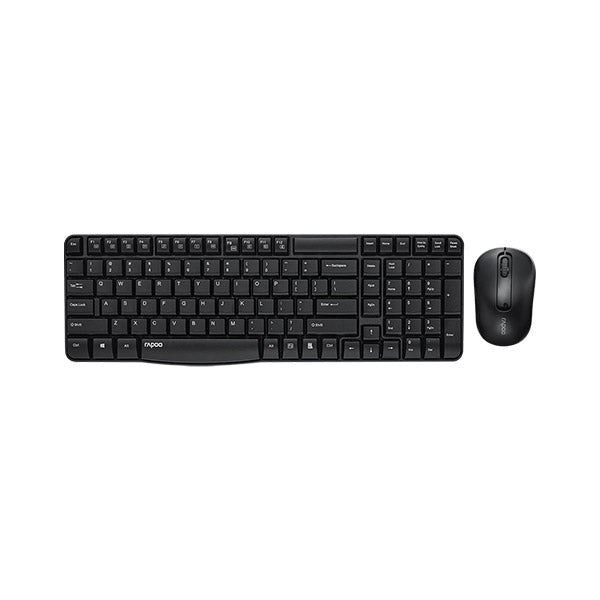 Rapoo X1800S Wireless Keyboard and Mouse Combo (Black) – 2.4GHz Reliable Wireless, Spill-Resistant Design, 1000 DPI Optical Mouse, Long Battery Life & 2-Year Warranty