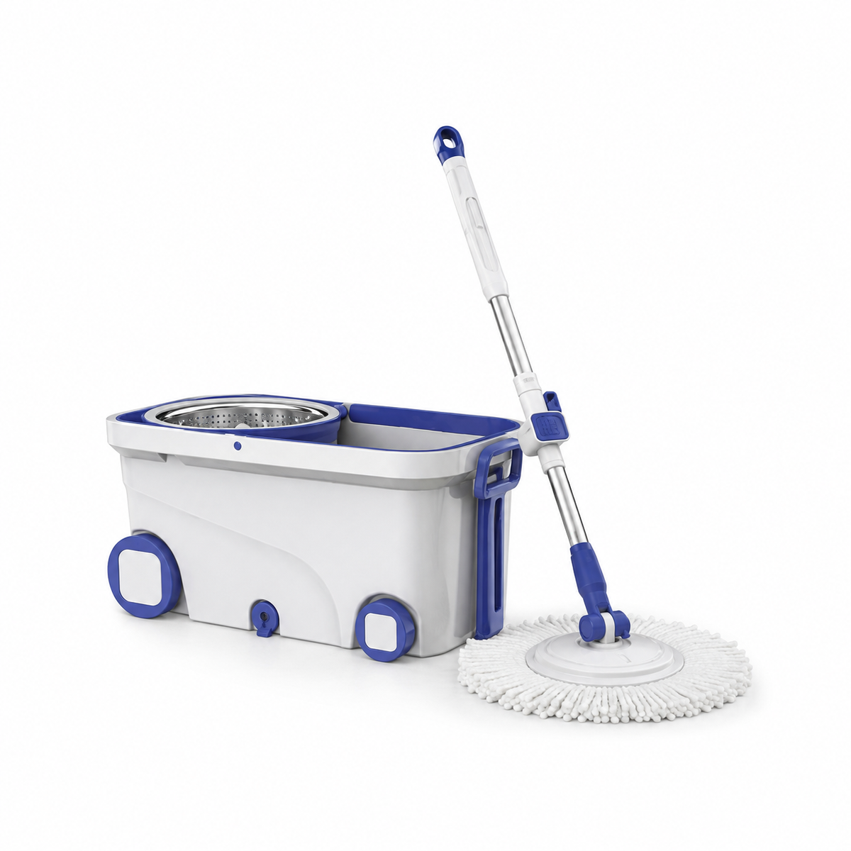 360-Degree Rotating Magic Spin Mop and Bucket Set with Wheels and Stainless Steel Dehydration Basket