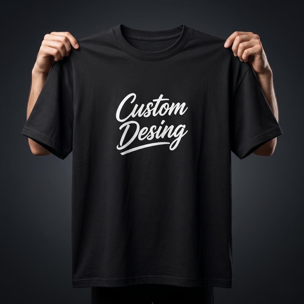 FIFA World Cup Special: 100% Cotton Custom Drop-Shoulder T-Shirt (Customize With Your Own Design)- Black
