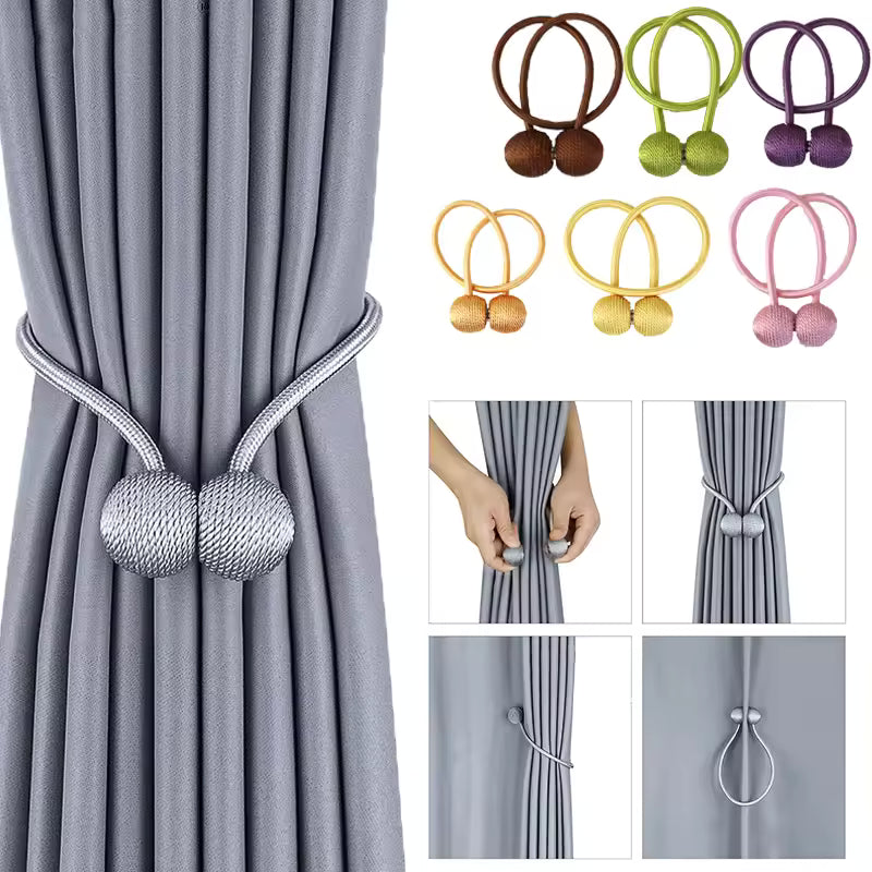 2Pc Magnetic Curtain Tieback Buckle Strap Holdbacks Magnet Clip