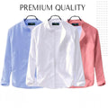 3 Pcs Combo Men's Ban Collar Cotton Shirt-