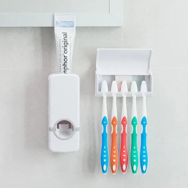 Bathroom Accessories Toothpaste Dispenser Automatic Toothpaste Squeezer And Toothbrush Holder Set Bathroom Tools - 1Pc