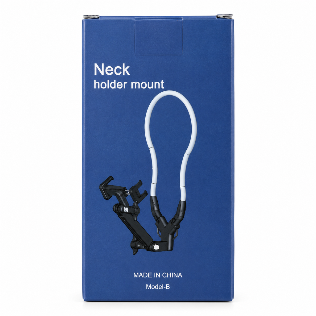 Hands-Free Magnetic & Flexible Neck Phone Holder Mount – 180° Adjustable POV Vlogging Bracket for Bike Riding, Unboxing, Cooking & Travel Recording
