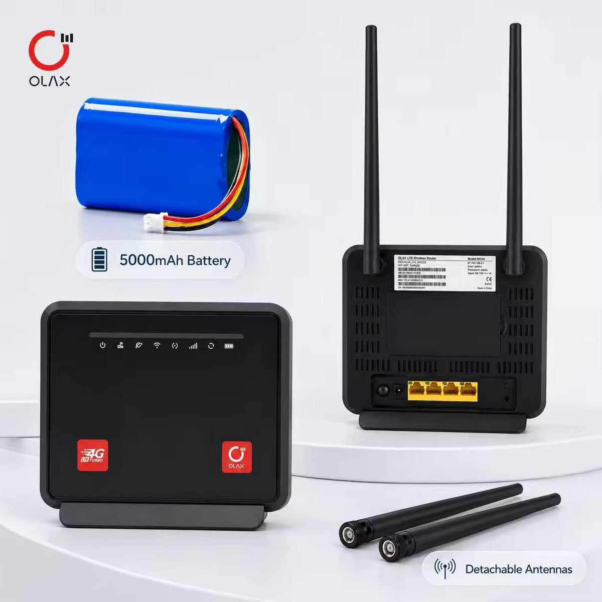 OLAX MC60 300Mbps Wi-Fi LTE Turbo Router 5000mah Battery