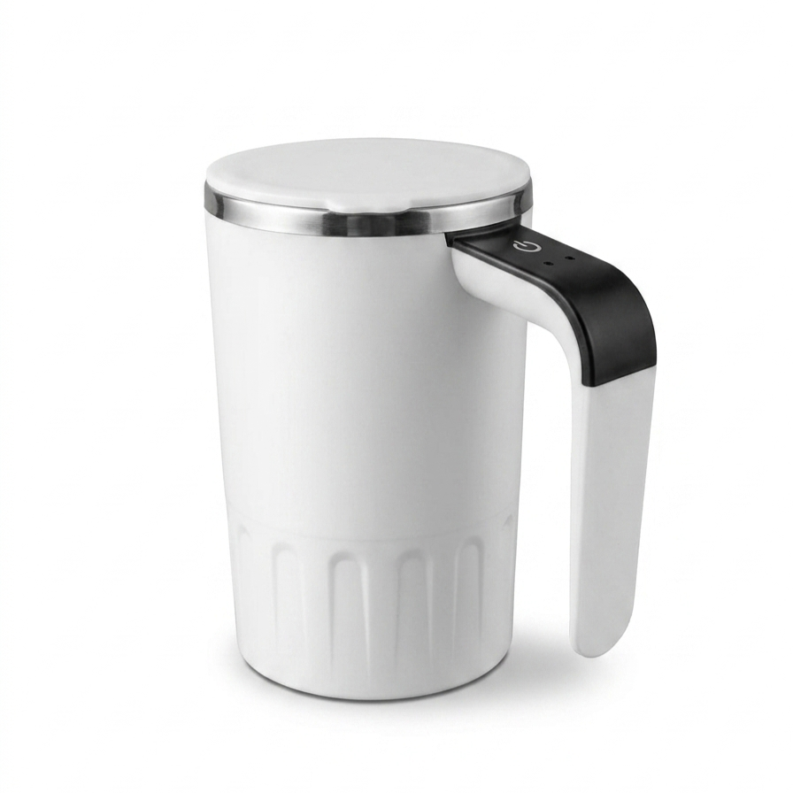 Automatic Magnetic Stirring Cup – Self-Mixing Stainless Steel Coffee Mug with One-Touch Button for Milk, Tea, Protein Shake & Juice
