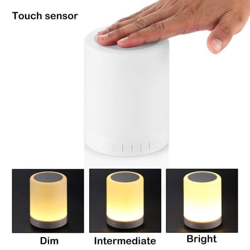 Touch Lamp Portable Bluetooth Speaker – Smart Touch Color-Changing Night Light, 3 Brightness Levels, 3W Speaker, TF Card & AUX Support with 800mAh Battery