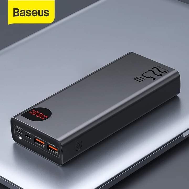 Baseus Adaman 20000mAh 22.5W Metal Power Bank – Fast Charging Portable Charger with Digital LED Display, Triple Ports & Aluminum Alloy Body (Black)