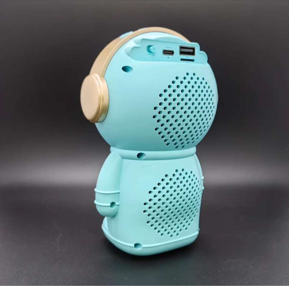 Wrader X808 Cute Astronaut Wireless Bluetooth Speaker – 5W Woofer Bass, RGB LED Lights, TWS Stereo, FM, USB & TF Card Support