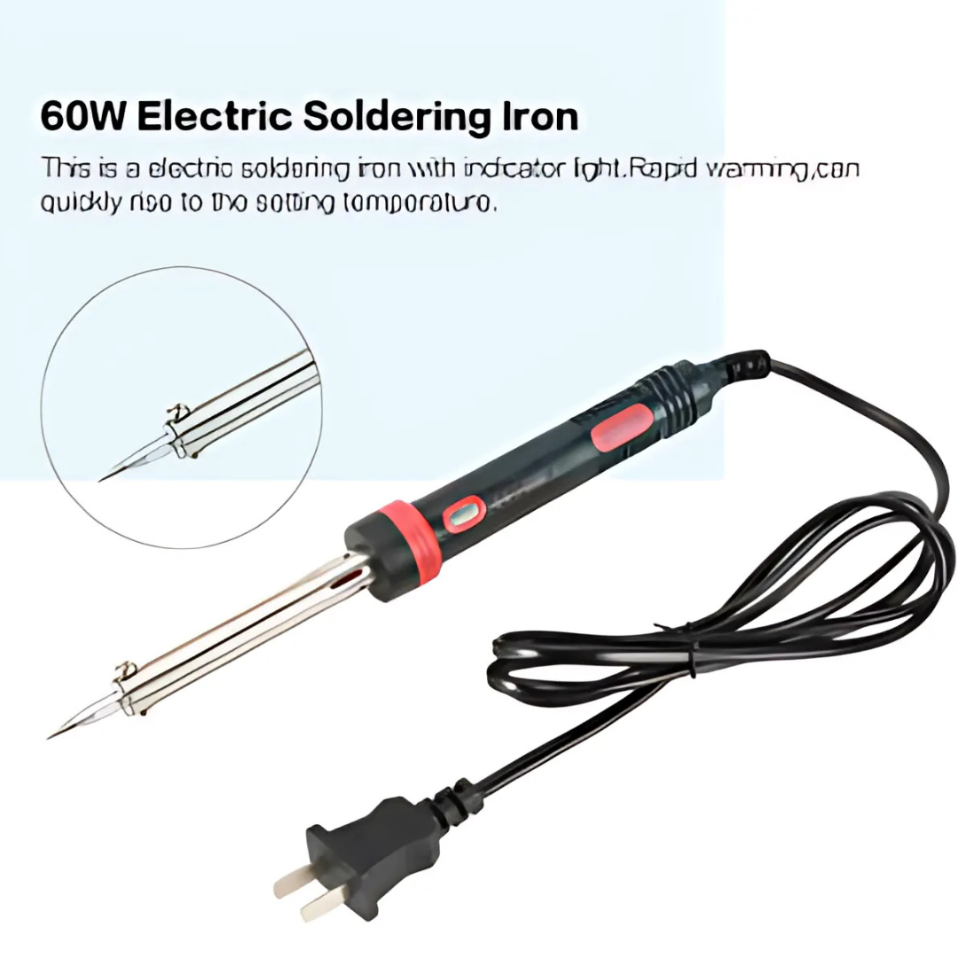 60W Electric Soldering Iron Pen Type – Adjustable Temperature 200-450°C, AC 220V External Heating Soldering Tool with Indicator Light & EU Plug for Electronics & DIY
