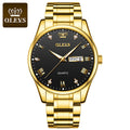 Butter Fly Lock OLEVS 9931G New Exclusive Design Quartz Watch for Men (Golden Black )
