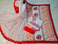 Special Puja Collection: Traditional Red and White Block-Print Couple Set
