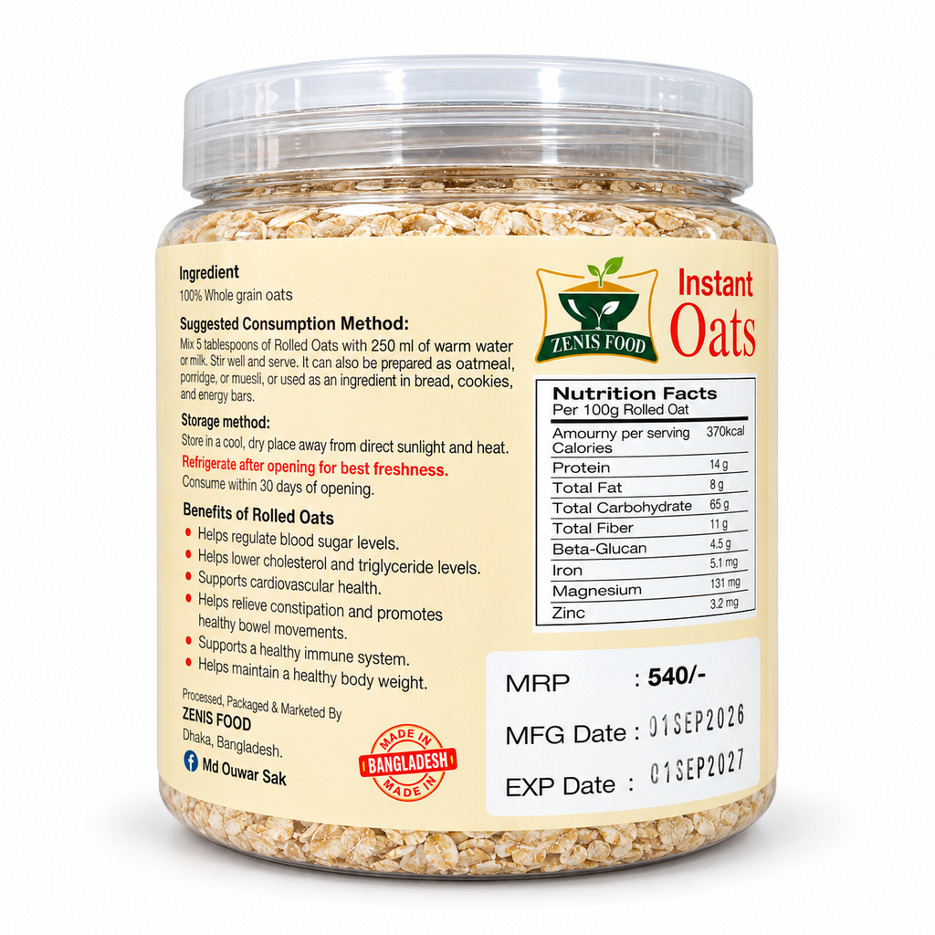 Gluten Free Instant Oats 500g - ZENVA Food