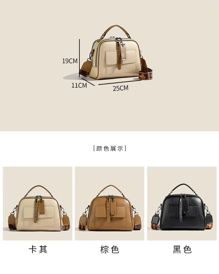 High end ladies' handbag multi-layer large capacity commuting bag(Cream)