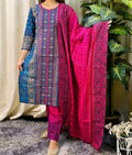 Premium Cotton Block and Digital Print Three-Piece Set