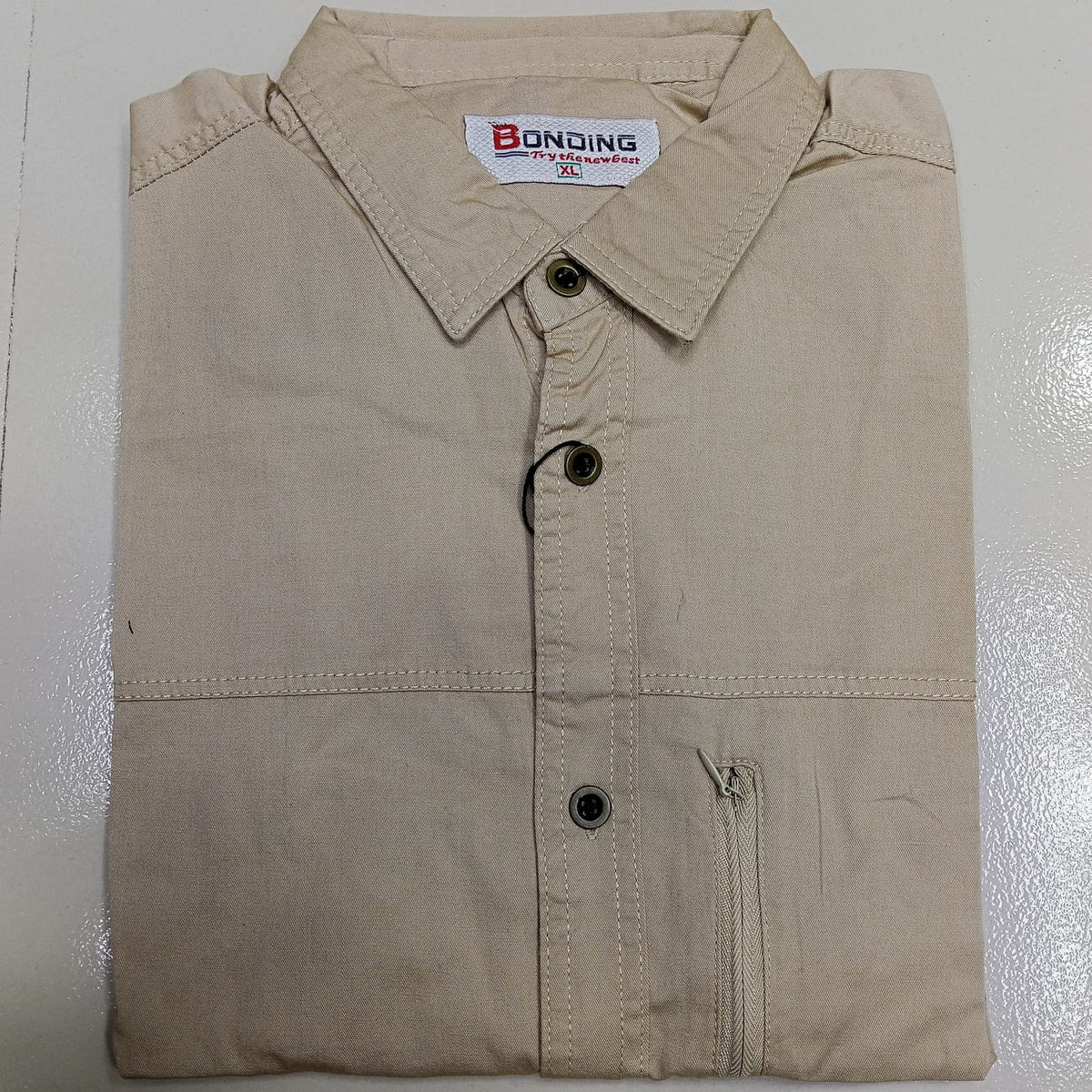Kaiser Cotton Stylish Full Sleeve Shirt (Khaki)