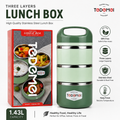 3.5 Layer 1.43L Stainless Steel Lunch Box – Leak-Proof, BPA-Free Airtight Tiffin Box with Handle for Office, School & Travel