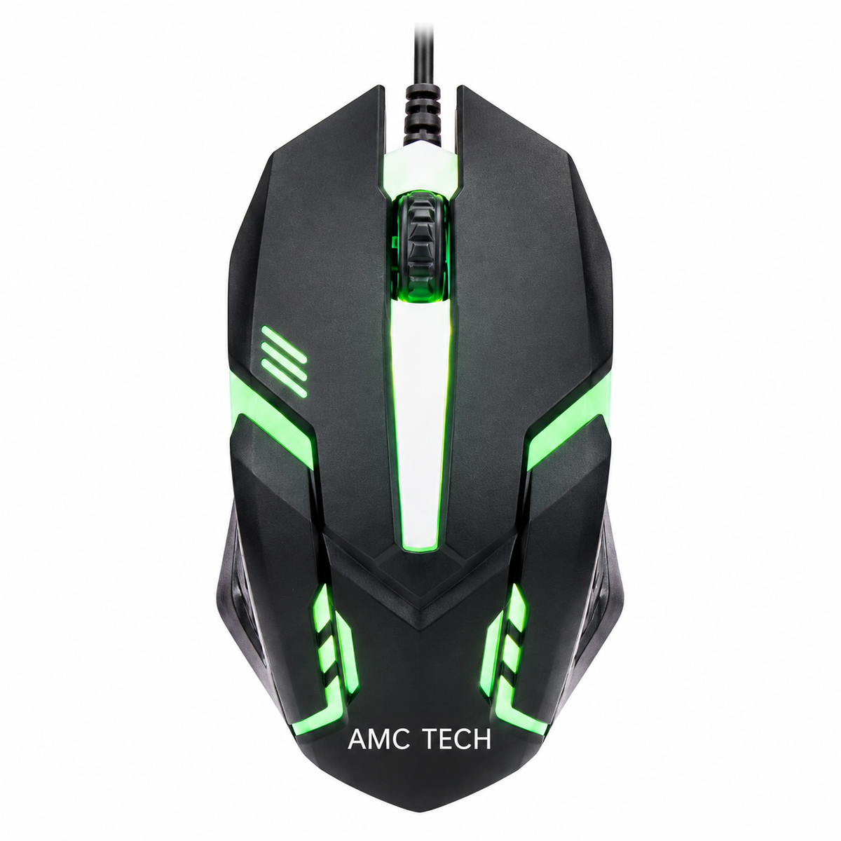 AMC TECH M15 Wired Gaming Mouse – Adjustable 800-2400 DPI, Multi-Color RGB Lighting, Ergonomic Grip, 10 Million Clicks Durability & Plug-and-Play Compatibility