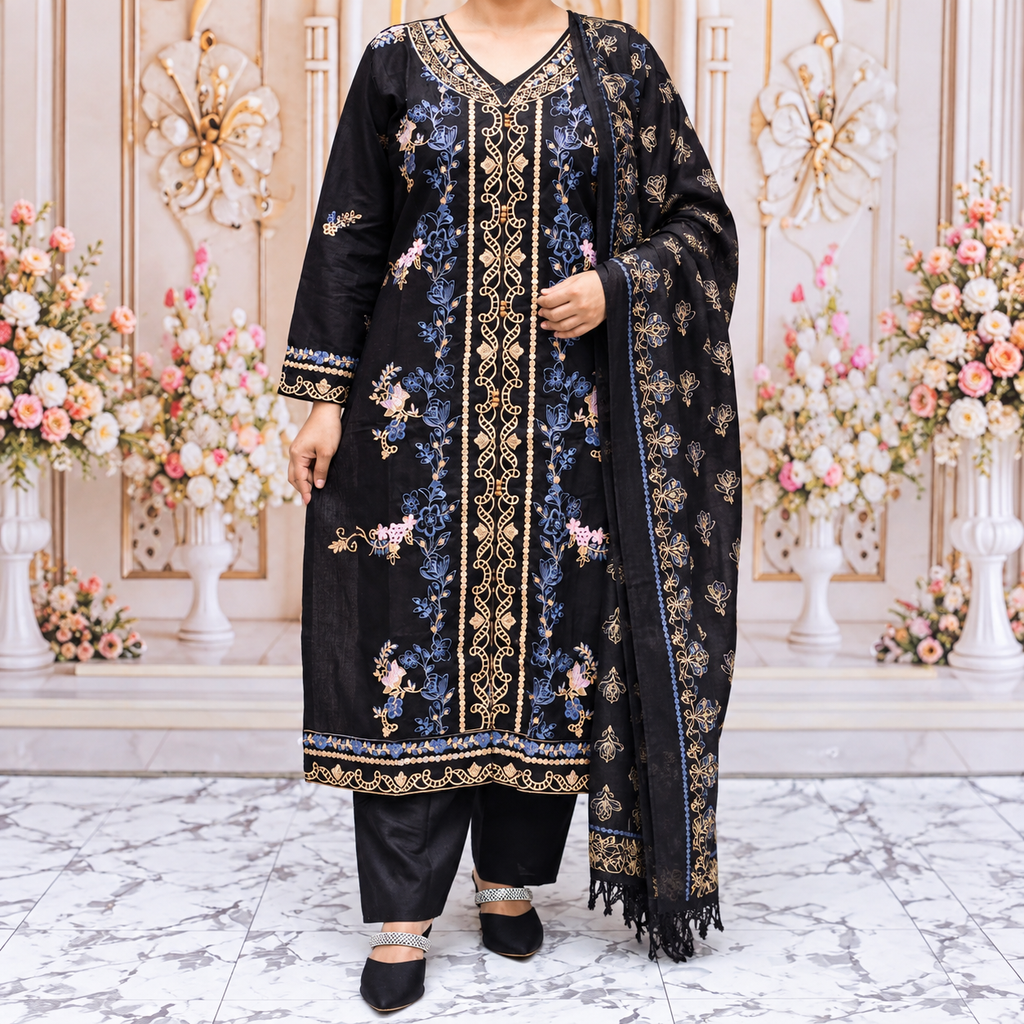Premium Aarong Cotton Embroidered & Printed Ready-Made Three-Piece Collection
