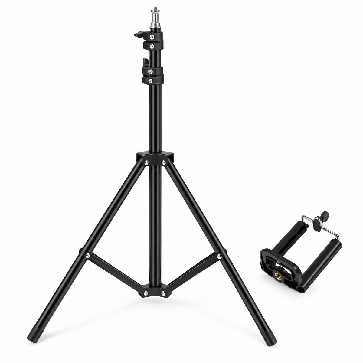 6 Ft Professional Aluminum Light Stand – Adjustable Studio Tripod with Screw Locking System, Quick Release Levers & 3.2kg Load Capacity for Photography & Vlogging