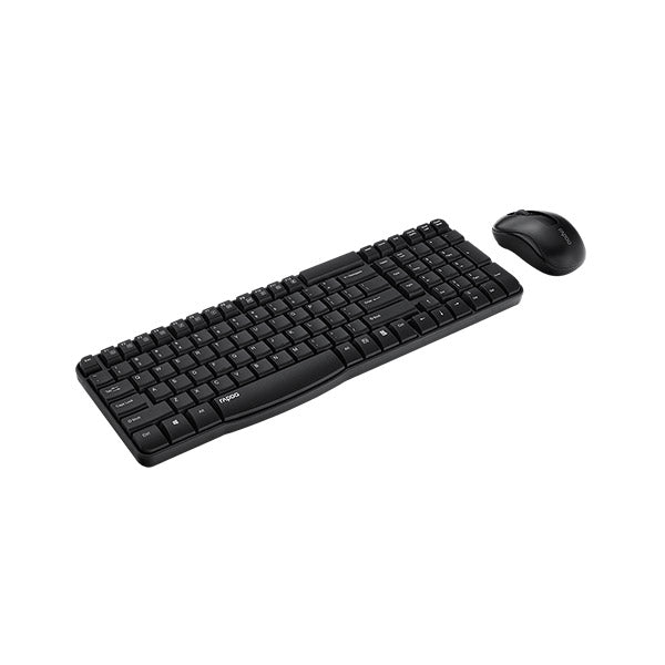 Rapoo X1800S Wireless Keyboard and Mouse Combo (Black) – 2.4GHz Reliable Wireless, Spill-Resistant Design, 1000 DPI Optical Mouse, Long Battery Life & 2-Year Warranty