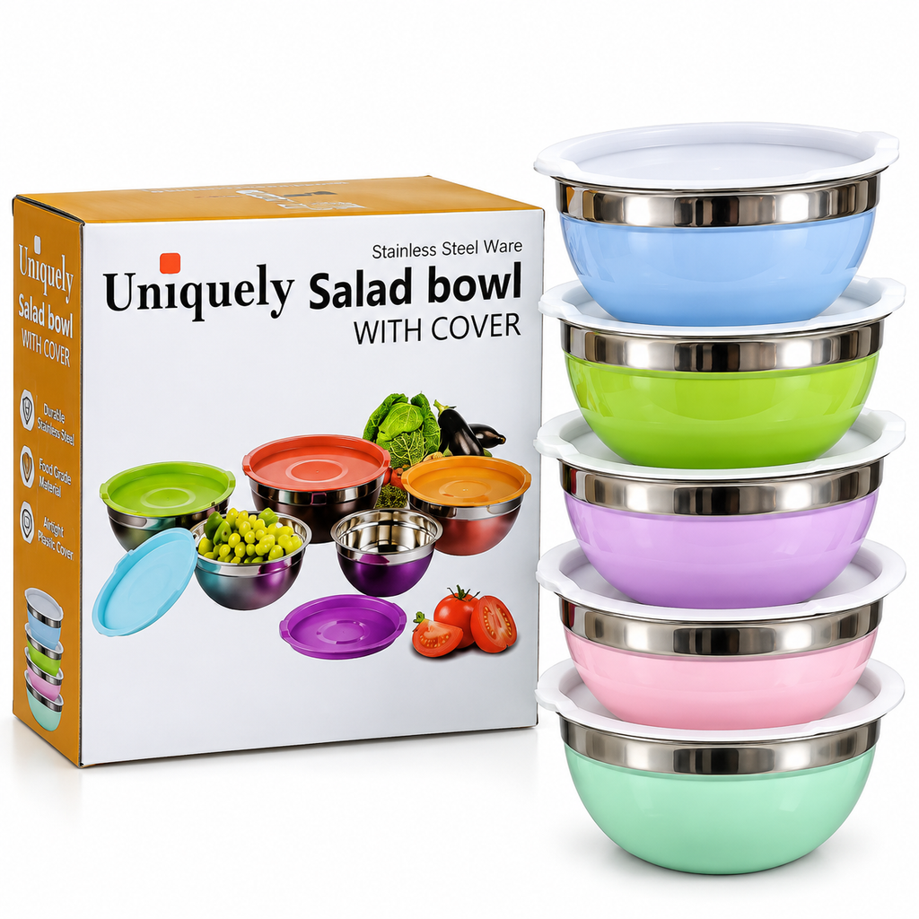 Uniquely Salad Bowl WITH COVER ( 5Pcs)