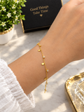 Anti-tarnish Golden Teardrop and Crystal Charm Bracelet