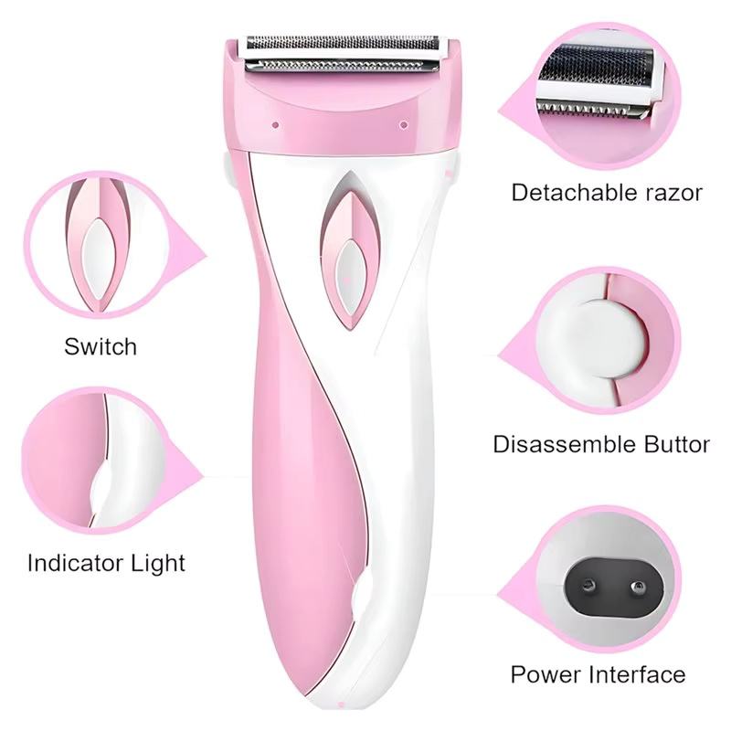 Kemei KM-3018 Women’s Cordless Electric Shaver & Hair Remover – Hypoallergenic Foil Triple Blade, Swing Head & Ergonomic Design for Safe Body Grooming