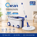 360-Degree Rotating Magic Spin Mop and Bucket Set with Wheels and Stainless Steel Dehydration Basket