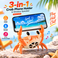 3-in-1 Cute Crab Phone Holder & Wireless Bluetooth Speaker (Model: VO-F8) – 5W Sound, Desktop Organizer & Hands-Free Stand