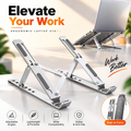 Aluminum Alloy Adjustable Foldable Laptop Stand – Portable Ergonomic Notebook Riser, 7-Level Height Adjustment, Heavy Duty 20kg Load Capacity & Universal Compatibility for All Laptops