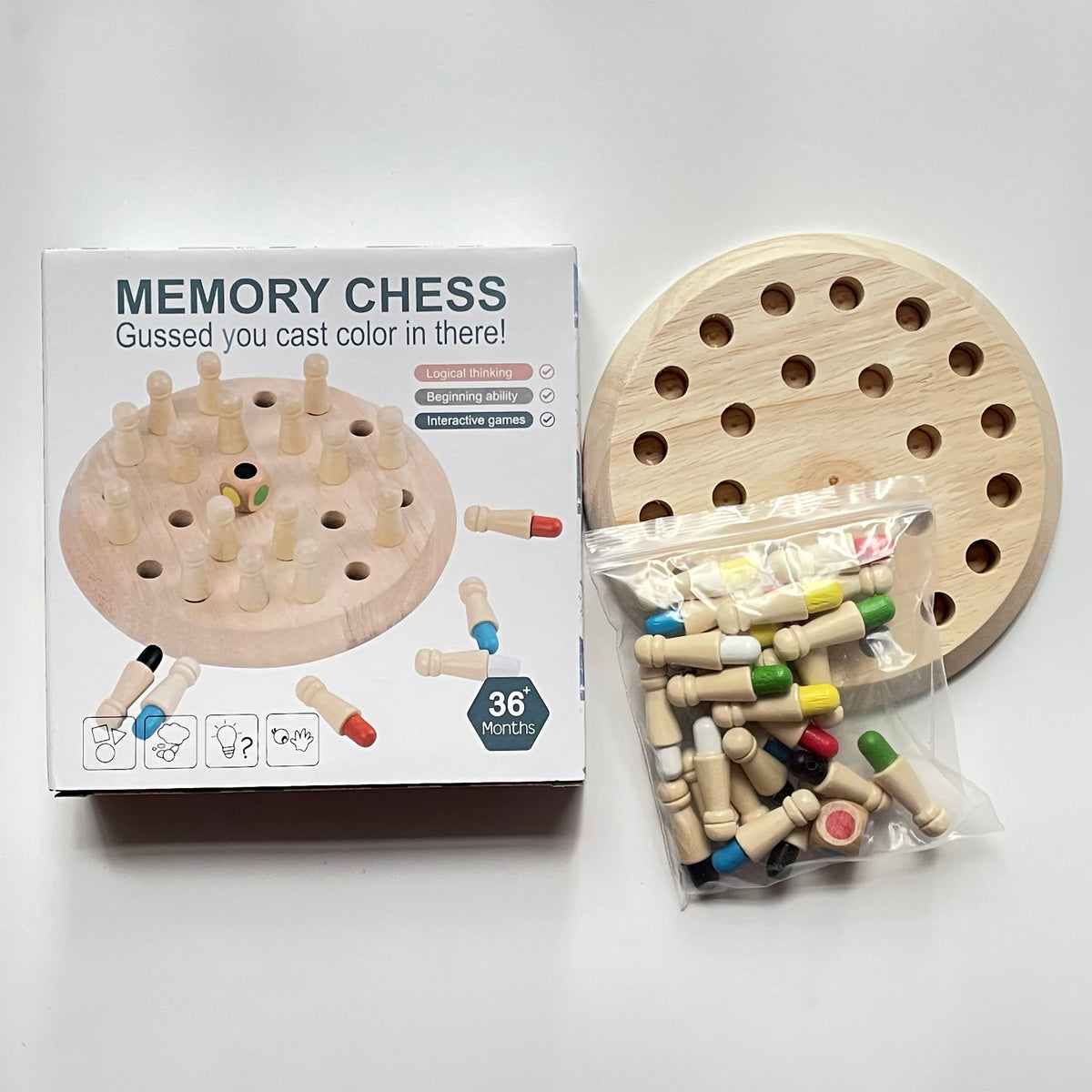 Wooden Tabletop Color Memory Chess Game || CHILDREN'S Early Educational Toys