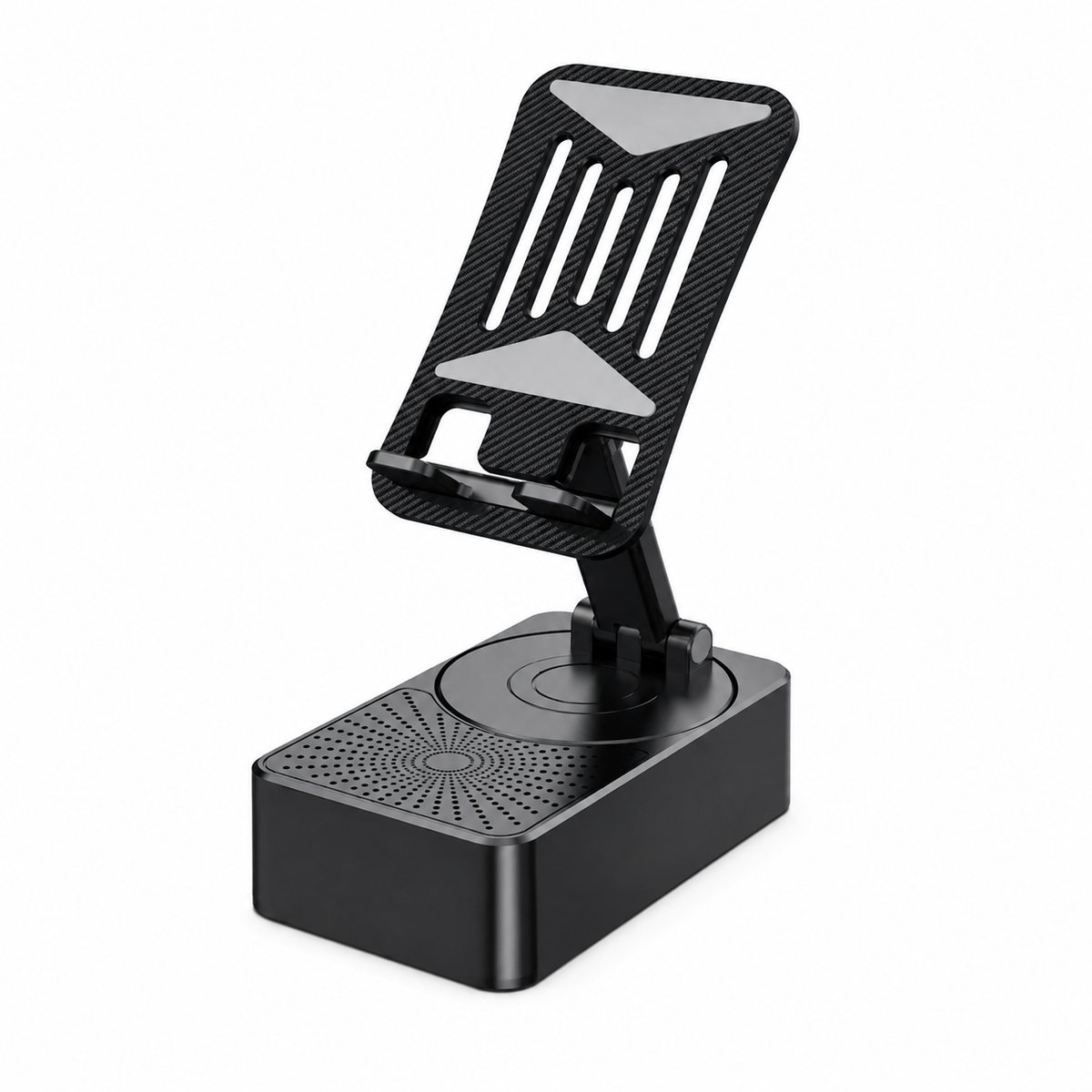 3-in-1 Foldable Mobile Phone Holder with Bluetooth Speaker – Adjustable Desktop Phone Stand, TWS 5.3 Audio, Power Bank & Portable Stand