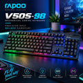 Rapoo V50S-98 Backlit Mechanical Gaming Keyboard (Black) – Compact 98-Key Layout, Tactile Mechanical Switches, Multi-Color Backlighting, Anti-Ghosting & 2-Year Warranty