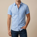Men's Stylish Half Sleev Casual Solid Shirt  ( SKy )