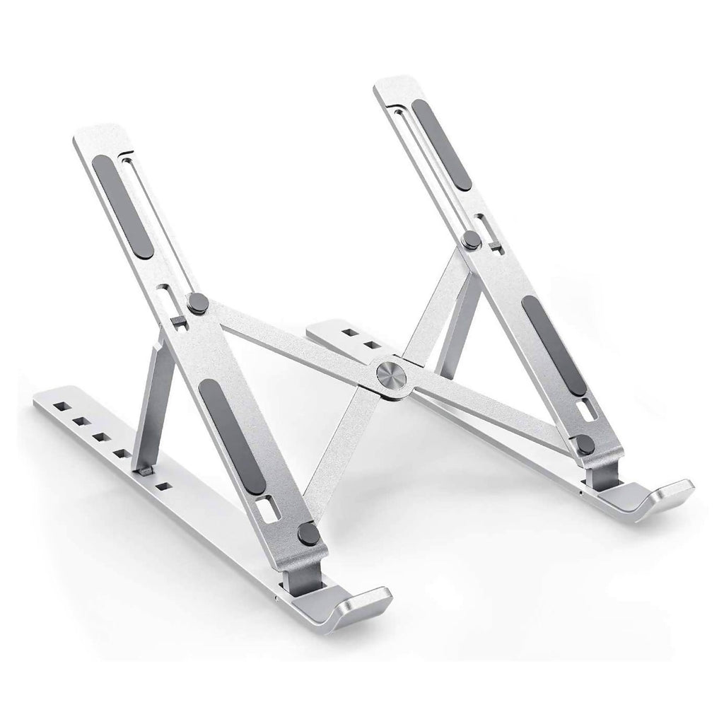 Aluminum Alloy Adjustable Foldable Laptop Stand – Portable Ergonomic Notebook Riser, 7-Level Height Adjustment, Heavy Duty 20kg Load Capacity & Universal Compatibility for All Laptops